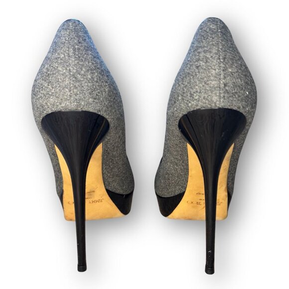 Authentic Jimmy Choo Grey Flannel Cosmic Stiletto Size 39 - Picture 6 of 9